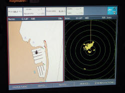 Zoom carta GPS e schermo radar