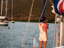 Simpson Bay Lagoon: Ale riprende per il diario di bordo.