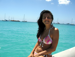 Simpson Bay: in spiaggia con il tender.