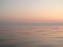 Verso nord: piatta totale all'alba.